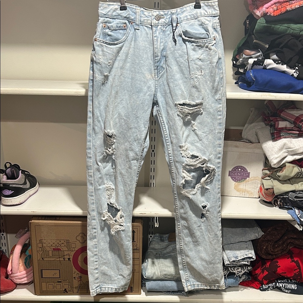 Refuge Light Wash Distressed Boyfriend Jeans